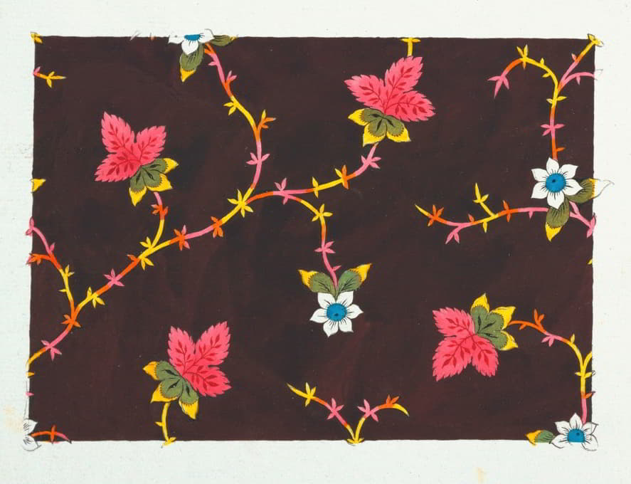 Anonymous - Floral design for printed textile Pl XXIII