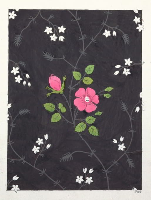 Anonymous - Floral design for printed textile Pl XXXIX
