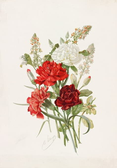 Alois Lunzer - Carnations and Mignonette