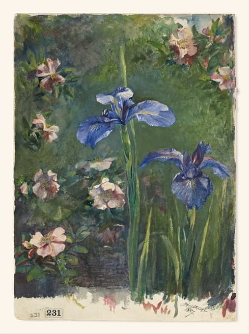 John La Farge - Wild Roses and Irises