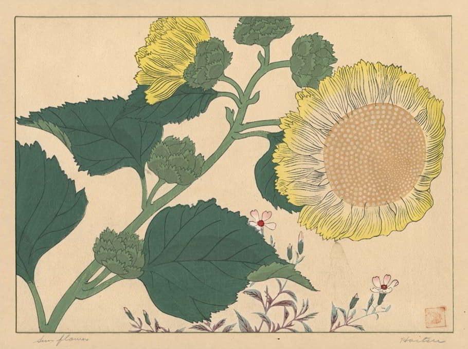 Sakai Hōitsu - Sun flowers