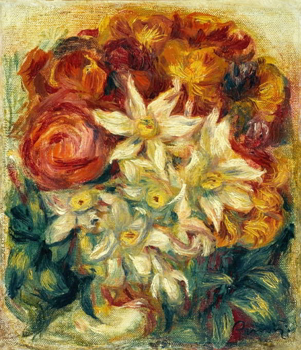 Pierre-Auguste Renoir - Bouquet de narcisses et de roses