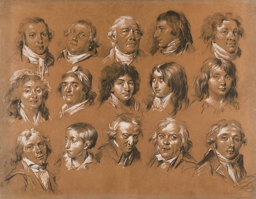 罗扎伊侯爵及其家人和随行人员的肖像，包括这位艺术家的自传