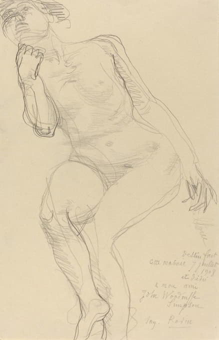 Auguste Rodin - Seated Female Nude Leaning to the Left