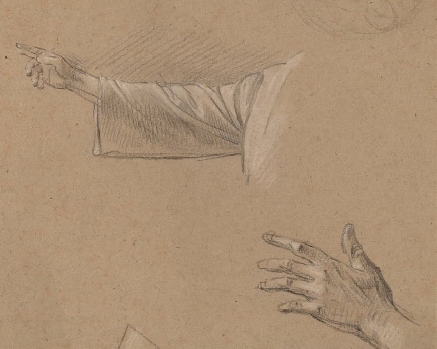 Benjamin West - Study of a Right Arm and a Left Hand