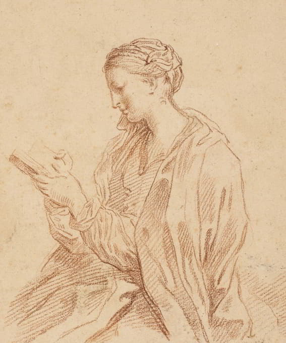 Carlo Maratti - Woman reading, in profile to the left