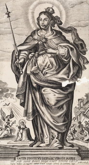 带王冠和权杖的圣母玛利亚