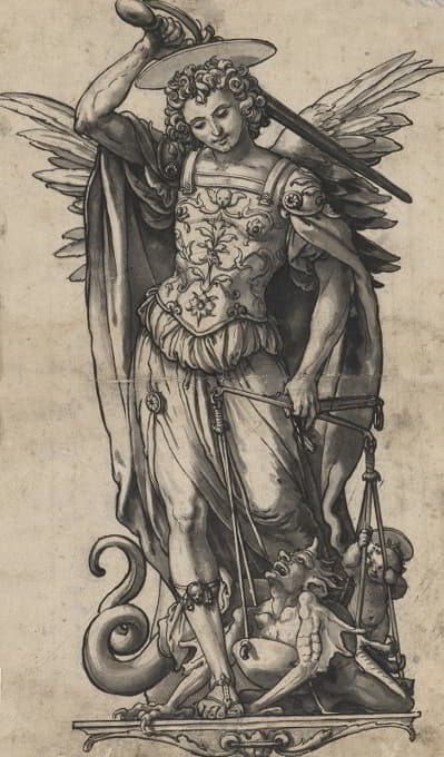 Hans Holbein The Younger - Der Erzengel Michael als Seelenwäger
