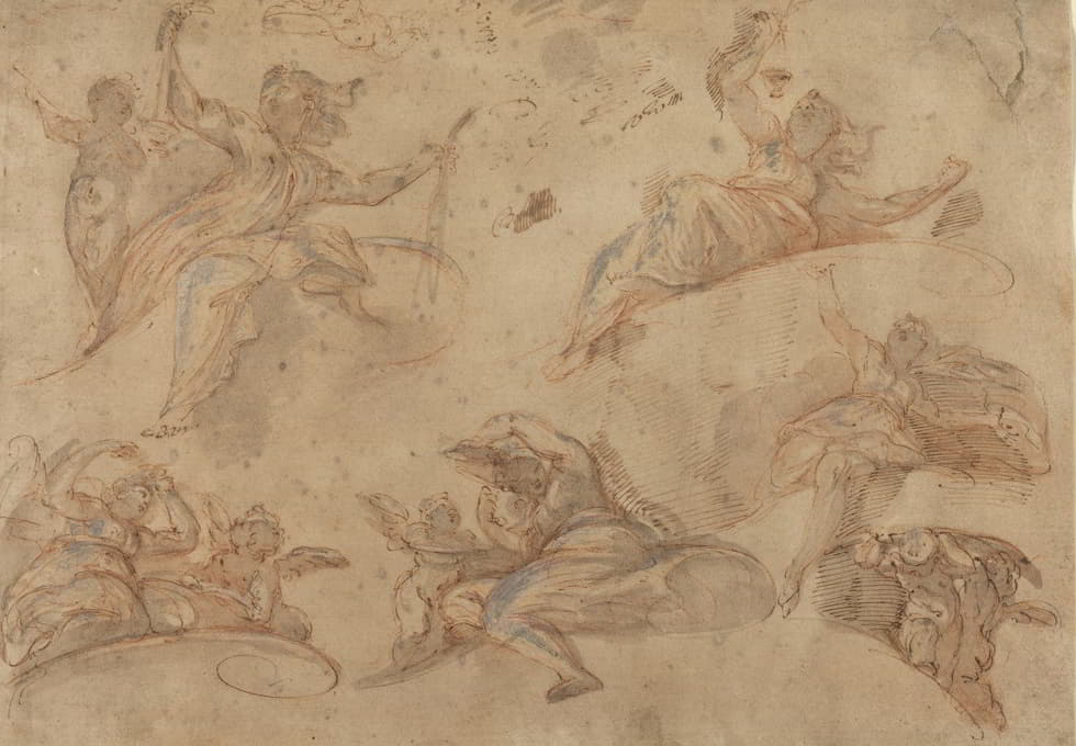 Domenico Maria Canuti - Allegorical Figures Seen from Below