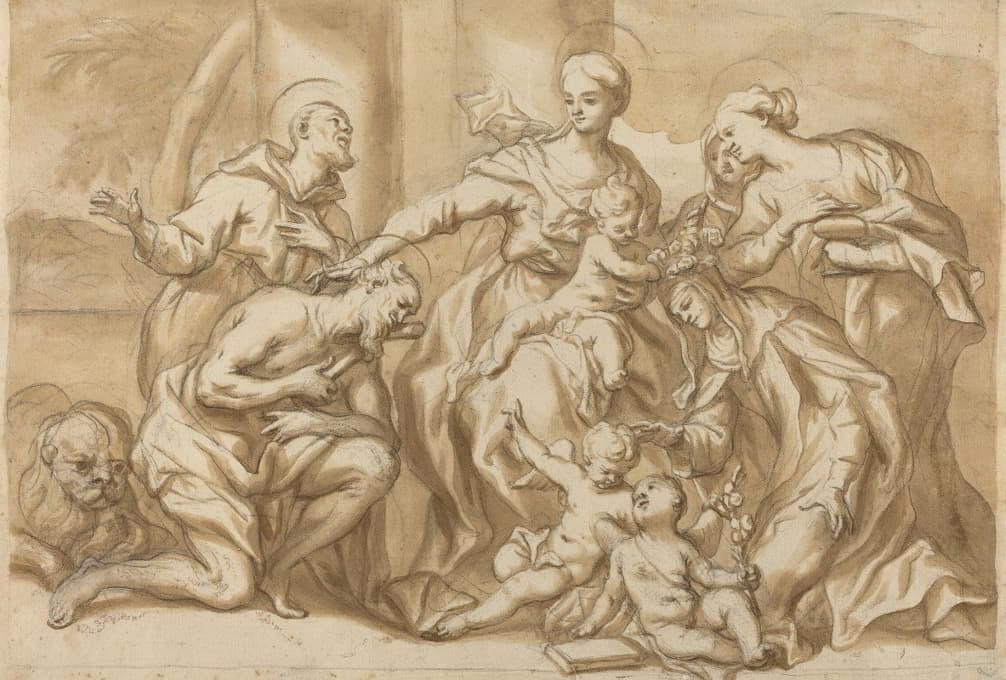 Domenico Piola - Madonna Surrounded by Saints