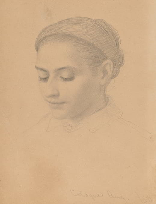 Eastman Johnson - Head of a Young Woman