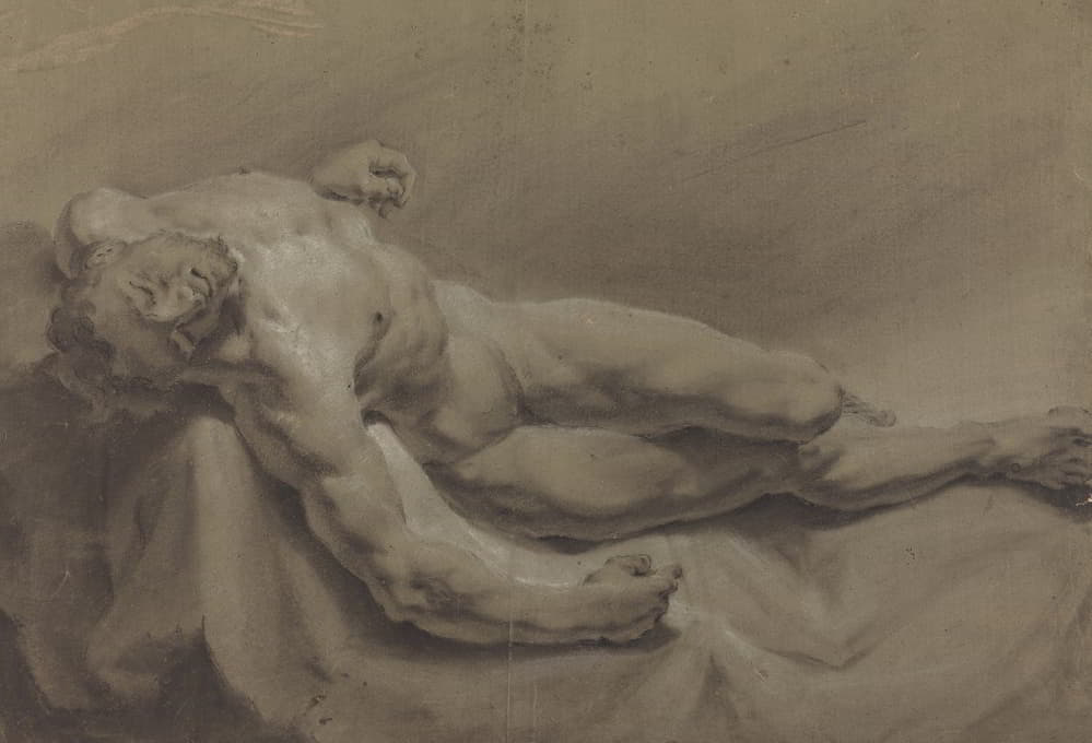 Georg Raphael Donner - A Reclining Male Nude