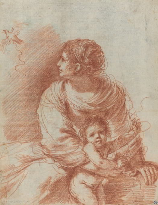 Guercino - The Madonna and Child with an Escaped Goldfinch