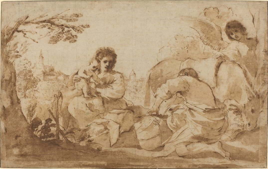 Guercino - The Rest on the Flight into Egypt