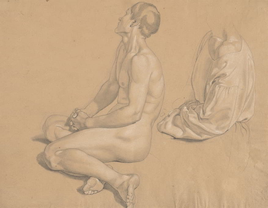 Gustav Heinrich Naeke - A Seated Man Nude and then Clothed