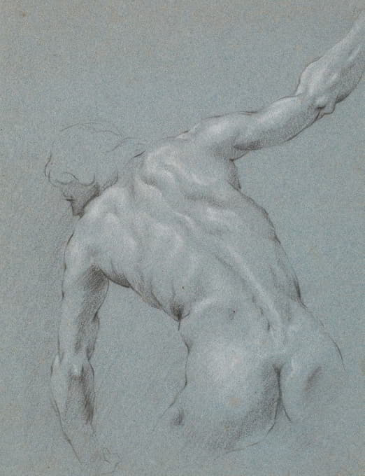 Heinrich Dittmers - Foroverbøjet mandlig model, set fra ryggen