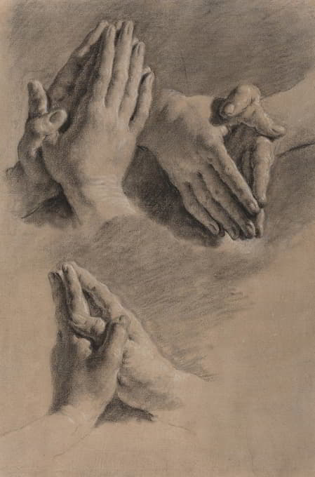Jacopo Guarana - Three Studies of Hands Clasped in Prayer