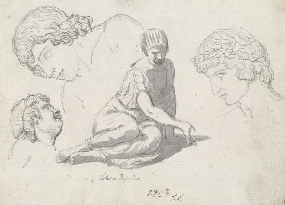 Jacques Louis David - Dice-Thrower and Other Studies after Ancient Sculptures