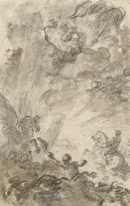 Jean-Honoré Fragonard - Bradamante Tries to Catch Hold of the Hippogryph (recto)