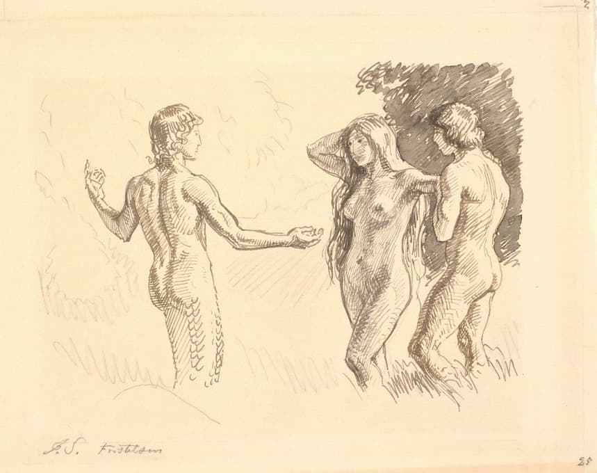亚当和夏娃受到蛇的诱惑