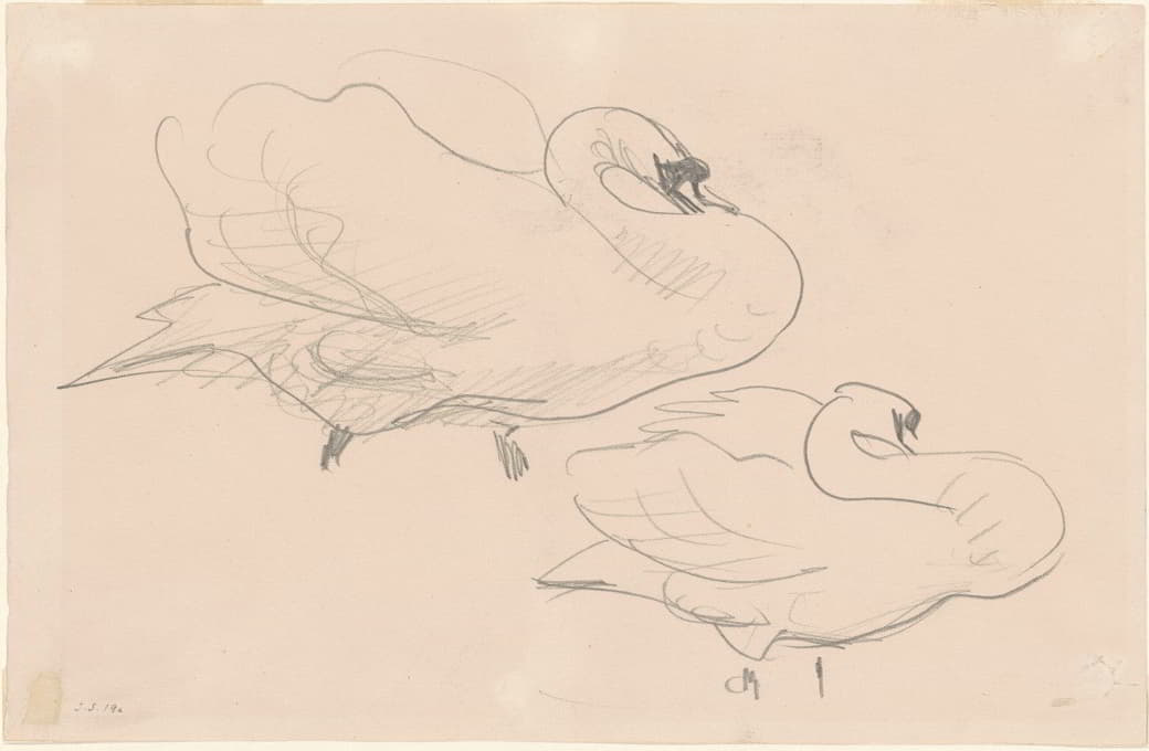 John Singer Sargent - Studies of a Swan