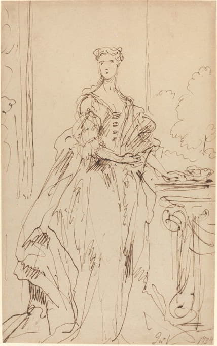 John Vanderbank - Portrait of a Standing Lady II