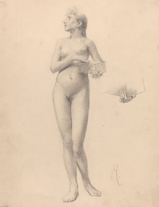 Karel Vitezslav Masek - Standing Nude Woman Holding a Box