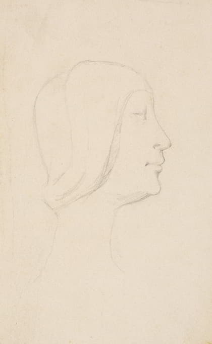 L.A. Ring - Studie efter Francesco Lauranas buste af Eleonora d’Aragona i museet i Palermo. Profil t.h.