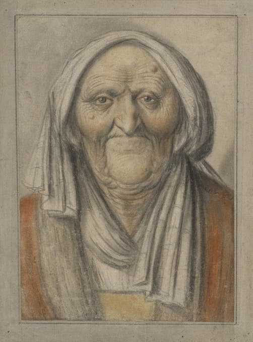 Lagneau - Bust of an Old Woman Wearing a Head Scarf