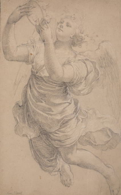 Michel Corneille the Elder - Flyvende engel med en krone mellem hænderne