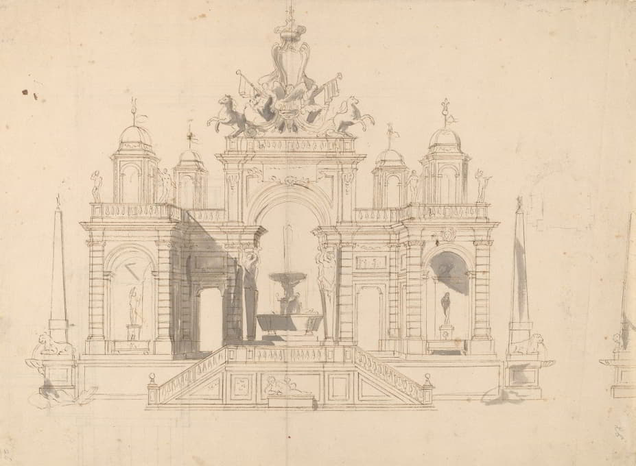 Paolo Posi - Study for a ‘Macchina’ of a Fountain Pavilion