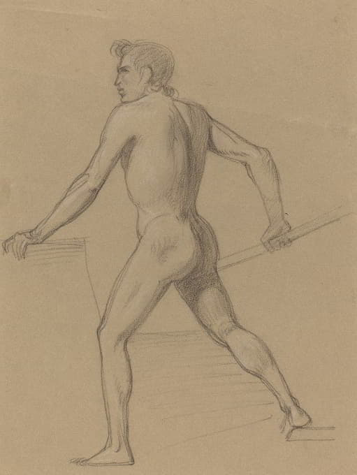 Tommaso Minardi - A Male Nude Moving to the Left