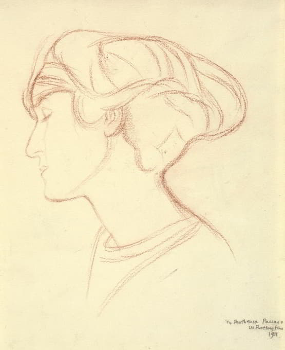女性头部（Parthenia Passano）侧面左侧