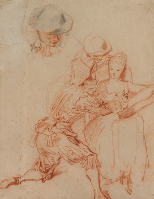 Jean-Antoine Watteau - Study for “The Romancer” (Le Conteur)