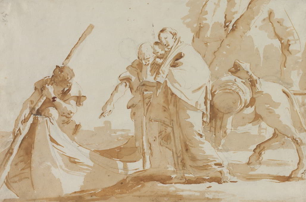 Giovanni Battista Tiepolo - Flight into Egypt: The Embarkment of the Holy Family