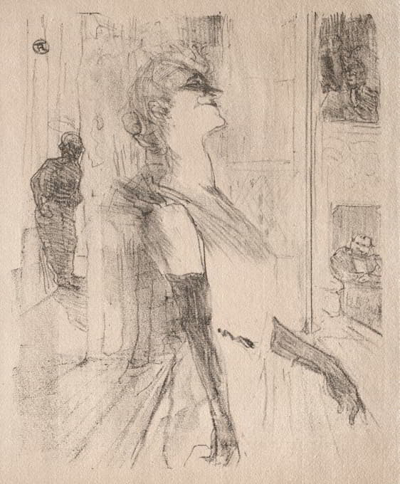 Henri de Toulouse-Lautrec - Yvette Guilbert:  Sur la scène