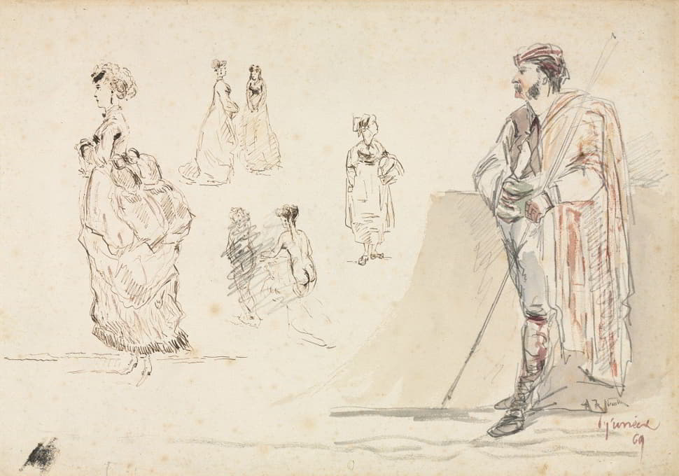 Alphonse Marie De Neuville - Sketches of Figures