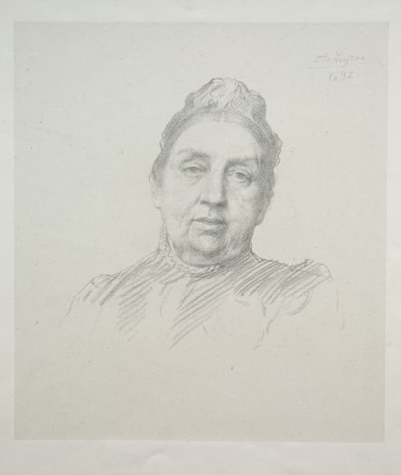 Alphonse Legros - Portrait of Madame Kemp, Front View (3rd Plate)
