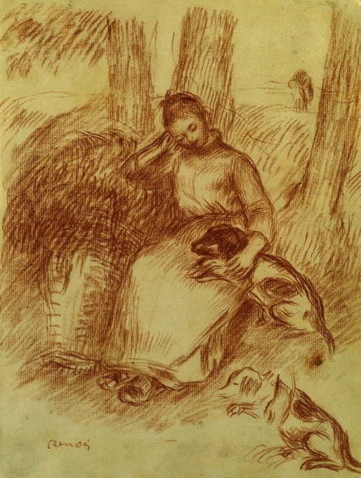 Pierre-Auguste Renoir - Peasant Girl with Dog