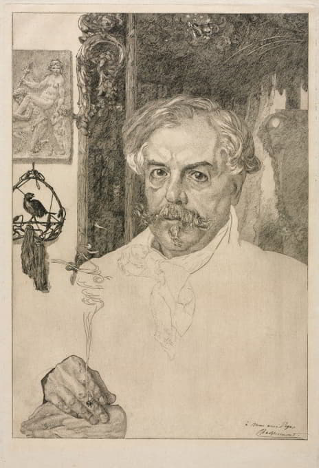 Félix Bracquemond - Portrait of Edmond de Goncourt