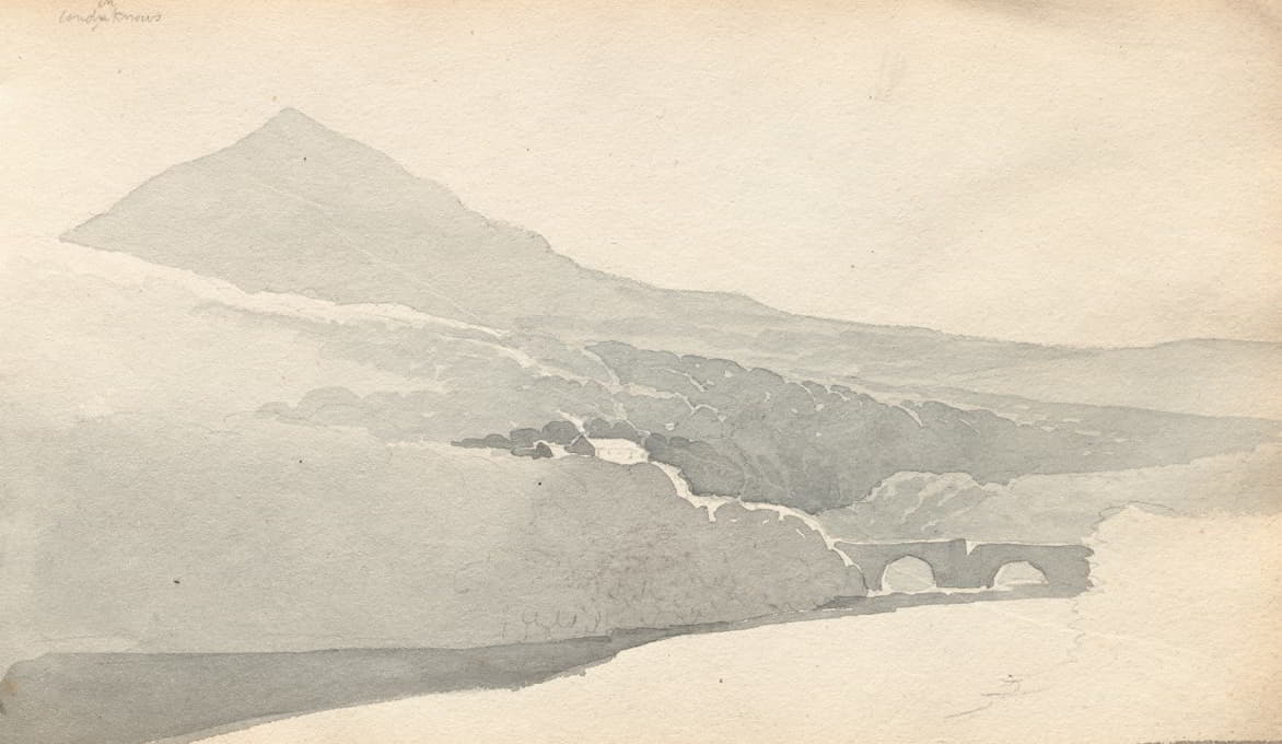 Samuel Prout - Sketchbook: “Mountainous Landscape with Bridge”