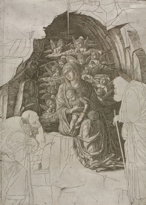 the so-called Premier Engraver - Virgin and Child in the Grotto