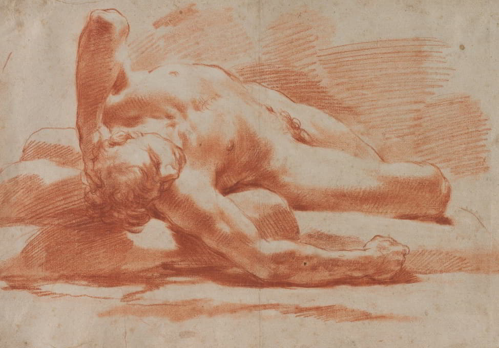 男性裸体躺着