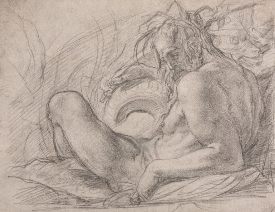 Bernardino Poccetti - The River God Tiber (Study for a fresco, Miracle of the Snow, or the Foundation of Santa Maria Maggiore, Rome in the Canigiani chapel of S. Felicita, Florence)