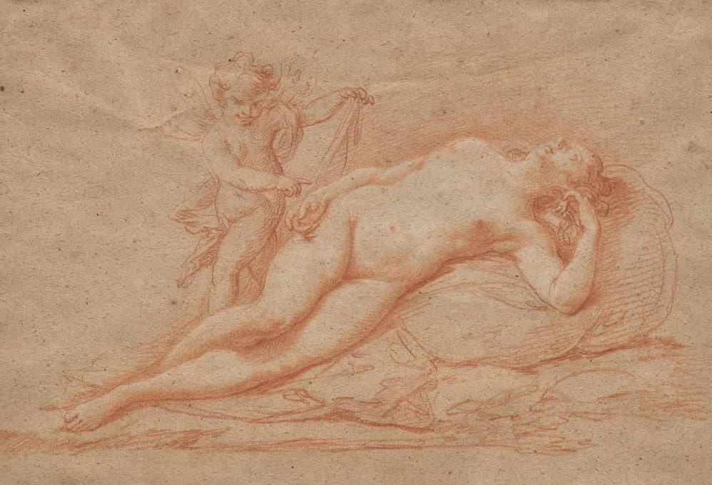 Giovanni Battista Cipriani - Reclining Nude with Cupid