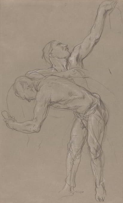 Charles Haslewood Shannon - Two Male Figures- Study for ‘The Good Samaritan’