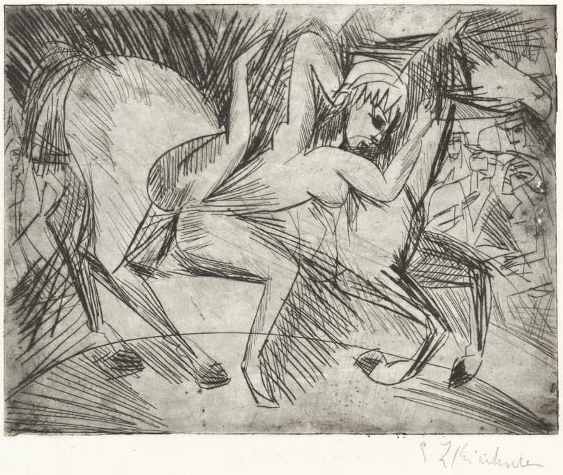 Ernst Ludwig Kirchner - Acrobat on a Horse (Voltigeuse zu Pferd)