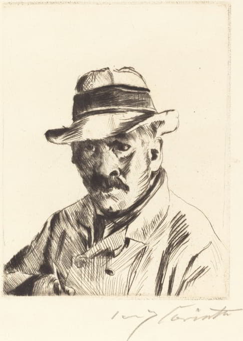 Lovis Corinth - Self-Portrait in a Straw Hat (Selbstbildnis im Strohhut)
