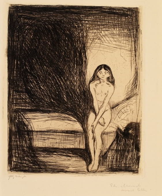 Edvard Munch - At Night (Puberty)