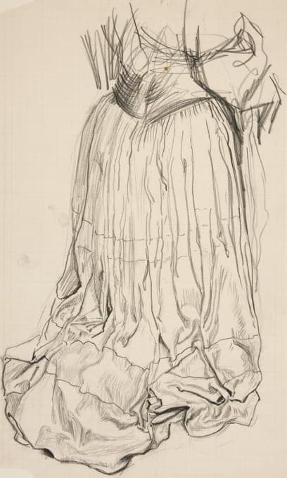 Edwin Austin Abbey - Drapery study for ‘Galahad Departs’ in The Quest of the Holy Grail mural series at Boston Public Library